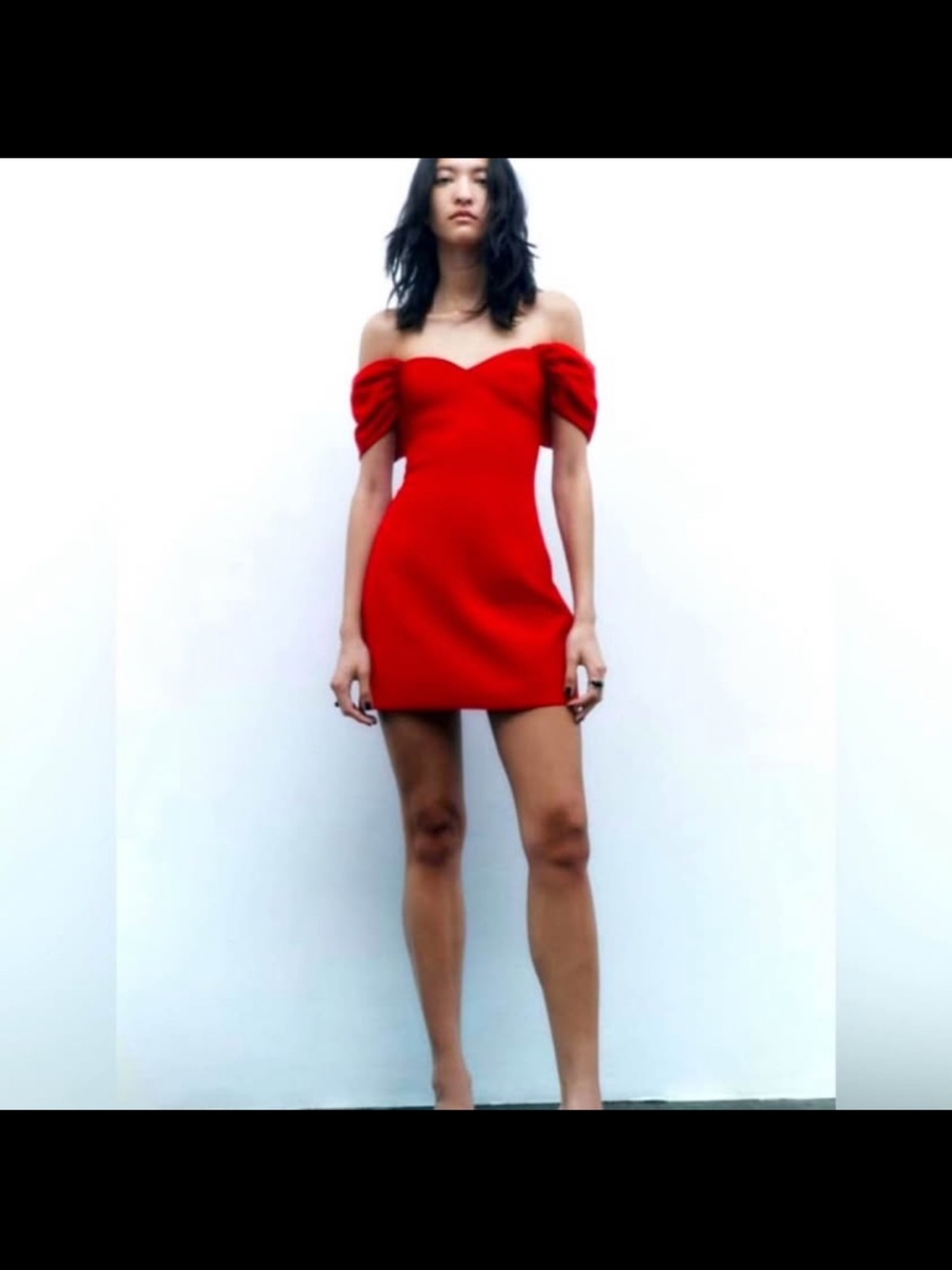 Zara Scarlet Off-Shoulder Mini Dress